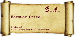 Berauer Arita névjegykártya